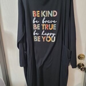 Black Graphic Long Sleeve Dress